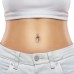 Hvězdy se zirkony - Šperkovní Stříbro 925 + Chirurgická Ocel 316 Piercing Do Pupku A4S49655