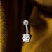 Oval mit Zirkon - 316 Chirurgenstahl + 925Er Silber Bauchbananen Belly Piercing A4S49651