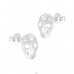 Skull - 925 Sterling Silver Ear Studs with Crystal stones A4S20376