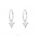Flower - 925 Sterling Silver Ear Hoops A4S49736