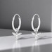 Flower - 925 Sterling Silver Ear Hoops A4S49736