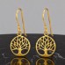 12mm Golden Tree Of Life - 925 Sterling Silver Plain Earrings A4S49740