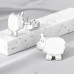 Silbernes Schaf - 925er Silber Ohrstecker mit Emaillefarben A4S13292