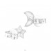 Star & Moon - Stříbro 925 Jednoduché puzetové náušnice A4S30244