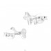 Dog & Bone - Mismatch - 925 Sterling Silver Ear Studs Without Stones A4S30245