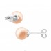 Round - 925 Sterling Silver Ear Studs with Pearls A4S21880