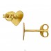 Golden Heart - 925 Sterling Silver Plain Ear Studs A4S49723