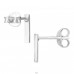 Bar 1.6mm x 8.6 mm  - 925 Sterling Silver Plain Ear Studs A4S50406