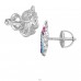 Unicorn with Screw Back Ear Studs - 925 Sterling Silver Screw Back Ear Studs A4S49318