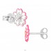Flower with yellow crystal - 925 Sterling Silver Ear Studs With Enamel Colors A4S44766