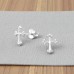 9 mm Kreuz - 925Er Silber Glatte Ohrstecker A4S50517