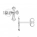 9 mm Kreuz - 925Er Silber Glatte Ohrstecker A4S50517