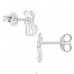 8 mm Hund - 925Er Silber Ohrstecker Mit Emaillefarben A4S49591