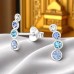 Bleu Crystals - 925 Sterling Silver Ear Studs With Crystal Stones A4S49853