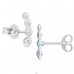 Bleu Crystals - 925 Sterling Silver Ear Studs With Crystal Stones A4S49853