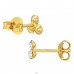 Golden Triangle with Crystals - 925 Sterling Silver Ear Studs With Crystal Stones A4S49731