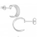11 mm-Es Háromszoros Félkarika - 925 Ezüst Egyszerű Stift Fülbevaló A4S50068