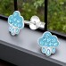 Raincloud  with Crystals - 925 Sterling Silver Ear Studs With Stones A4S50030
