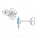 Raincloud  with Crystals - 925 Sterling Silver Ear Studs With Stones A4S50030