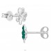 Clover with Crystals - 925 Sterling Silver Ear Studs With Stones A4S50078