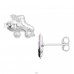 Roller Skate with Cystals - 925 Sterling Silver Ear Studs With Stones A4S50029