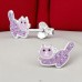 Playing Cat with Crystals - 925 Sterling Silver Ear Studs With Enamel Colors A4S50079