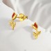 Lalea placata cu aur  - Argint 925 Cercei Cu Surub Colorati A4S50197