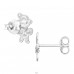 10mm Ballerina Dancer with Crystals - 925 Sterling Silver Ear Studs With Enamel Colors A4S50027