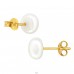 Golden mit Perle 7mm - 925Er Silber Ohrstecker Mit Perlen A4S49071