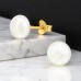Golden mit Perle 7mm - 925Er Silber Ohrstecker Mit Perlen A4S49071