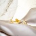 Flower gold plated with Diamonds - 925 Sterling Silver Diamond Ear Studs A4S49871
