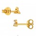 Flower gold plated with Diamonds - 925 Sterling Silver Diamond Ear Studs A4S49871