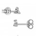 Ródium bevonatú virág gyémántokkal - 925 Ezüst Diamond Ear Studs A4S49872