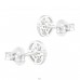 Flower - 925 Sterling Silver Ear Studs with Zirconia stones A4S38585