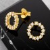 Goldener Blumenkranz mit Zirkonia - 925Er Silber Ohrstecker Mit Zirkonia Steinen A4S49058