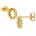 Goldener Blumenkranz mit Zirkonia - 925Er Silber Ohrstecker Mit Zirkonia Steinen A4S49058