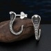 Cobra Oxidized - 925 Sterling Silver Plain Ear Studs A4S49544