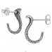 Cobra Oxidized - 925 Sterling Silver Plain Ear Studs A4S49544