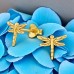 Goldene Libelle - 925Er Silber Glatte Ohrstecker A4S49719