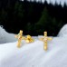Cross gold plated with Diamond - 925 Sterling Silver Diamond Ear Studs A4S49875