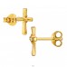 Cross gold plated with Diamond - 925 Sterling Silver Diamond Ear Studs A4S49875