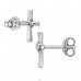 Cross rhodium plated with Diamond - 925 Sterling Silver Diamond Ear Studs A4S49876