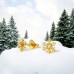 Snowflake gold plated with Diamond - 925 Sterling Silver Diamond Ear Studs A4S49873