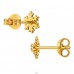 Snowflake gold plated with Diamond - 925 Sterling Silver Diamond Ear Studs A4S49873