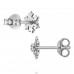 Sněhová vločka rodiovaná s diamantem - Šperkovní Stříbro 925 Diamond Ear Studs A4S49874