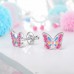 Butterfly mit Screw Back Ear Studs - 925 Sterling Silver Screw Back Ear Studs A4S49315