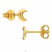 Moon gold plated with diamonds - 925 Sterling Silver Diamond Ear Studs A4S49859
