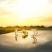 Moon gold plated with diamonds - 925 Sterling Silver Diamond Ear Studs A4S49859