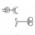 Hold ródiummal és gyémántokkal bevonva - 925 Ezüst Diamond Ear Studs A4S49860