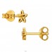 Flower gold plated with Diamond - 925 Sterling Silver Diamond Ear Studs A4S49861